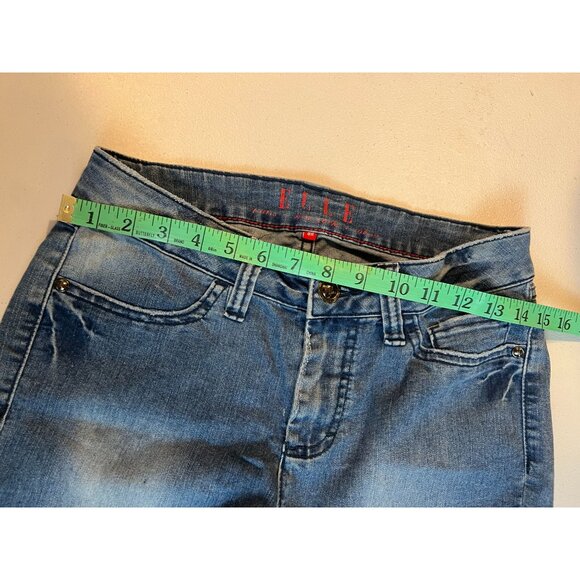 Elle Skinny Jeans Mid Rise Denim Stretch Cotton Blend Pockets Light Blue Size 8R - Picture 6 of 10